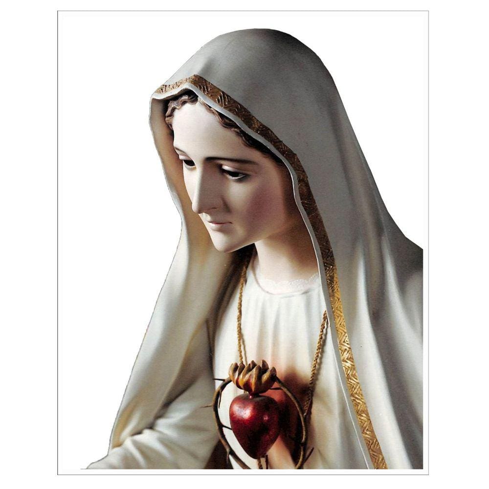 Quadro Nossa Senhora de Fátima 40x50cm Moldura Branca e Vidro
