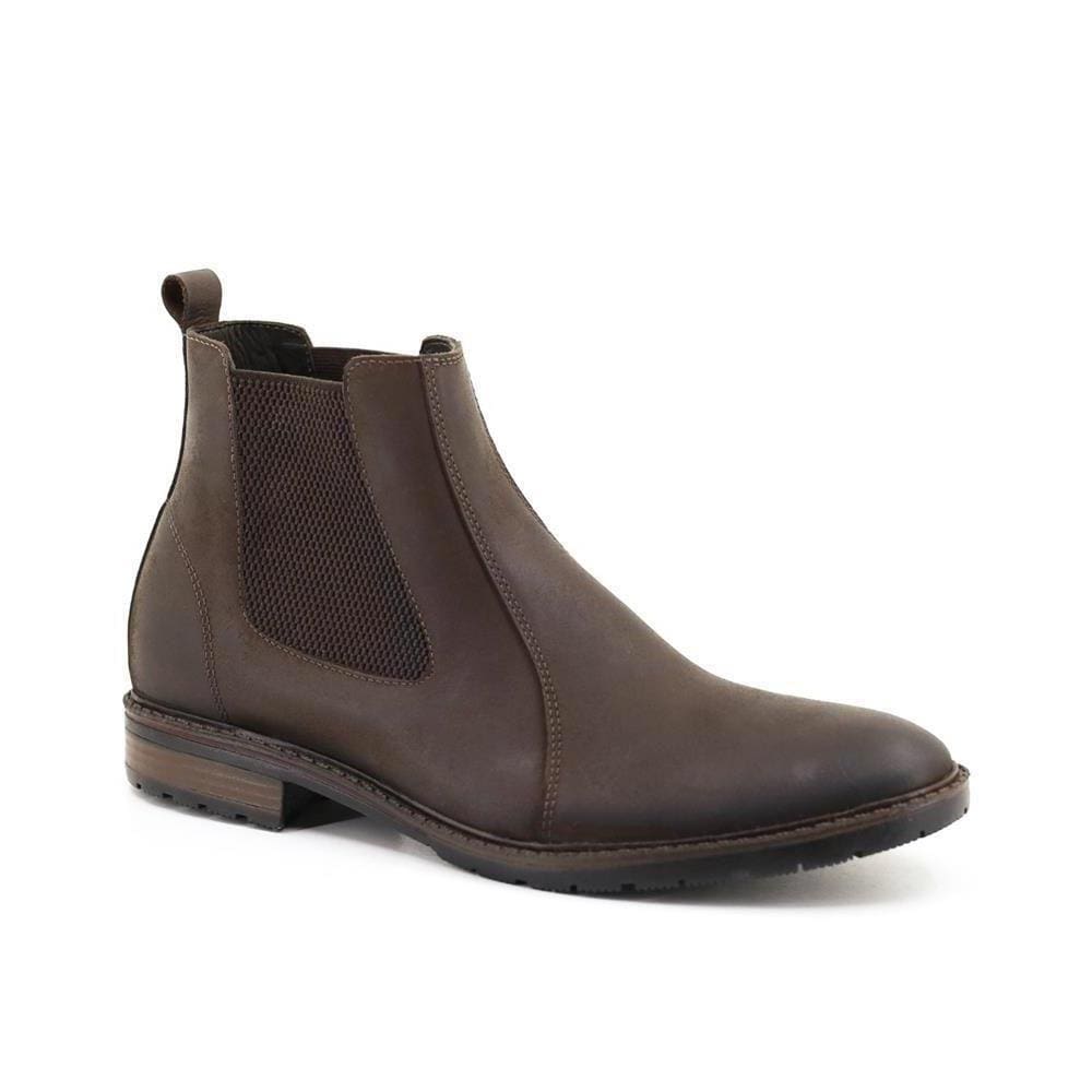 Bota Chelsea Couro Masculina Elástico Confortável Macia
