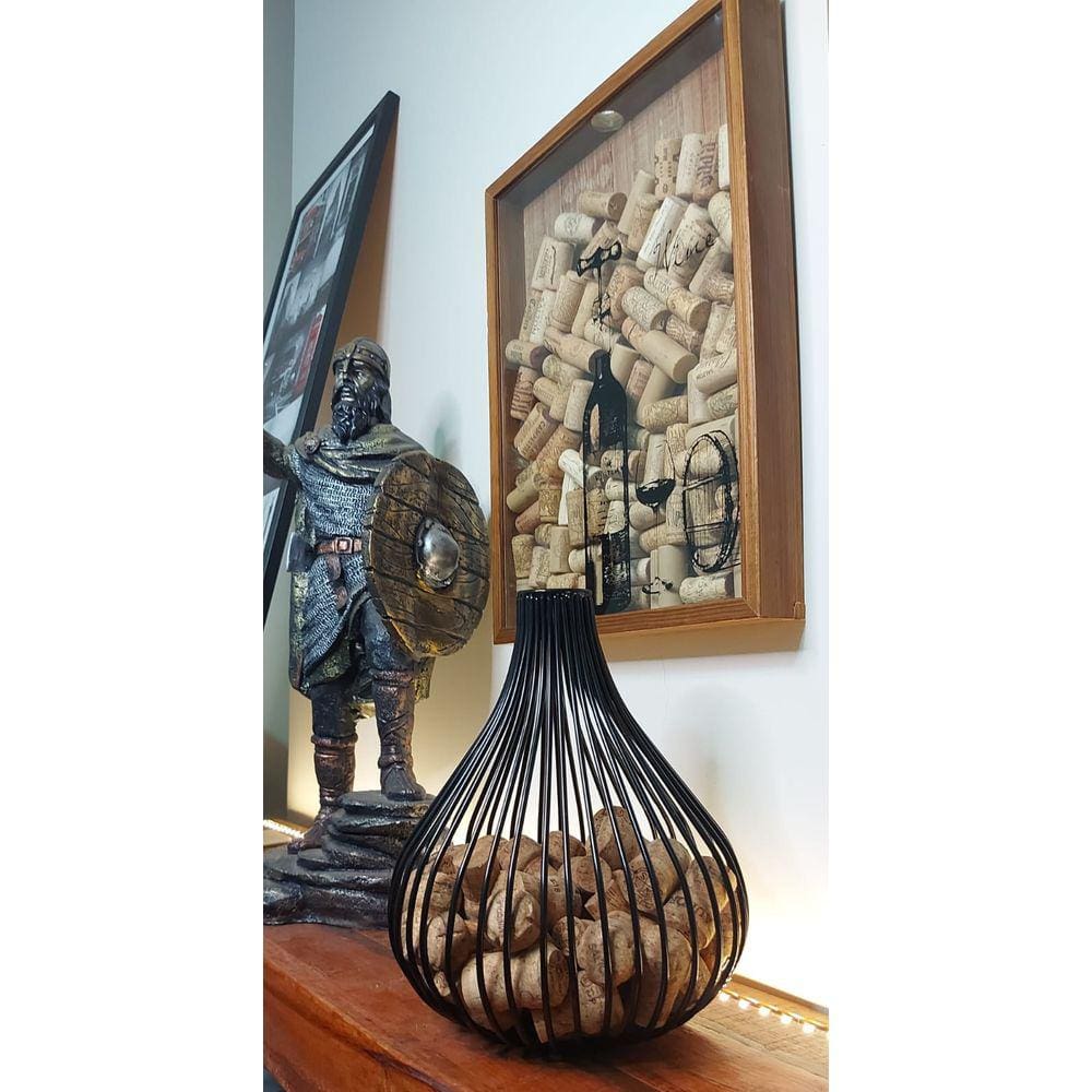 Vaso Porta Rolhas em aramado preto