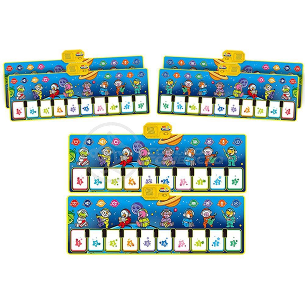 KIT 6 UN-Tapete Musical Piano Music Mat p/ Crianças Bebês Touch 10 Notas Musicais Infantil 110x36cm
