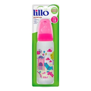 Mamadeira Lillo Divertida 6+ Meses Silicone 240mL Rosa