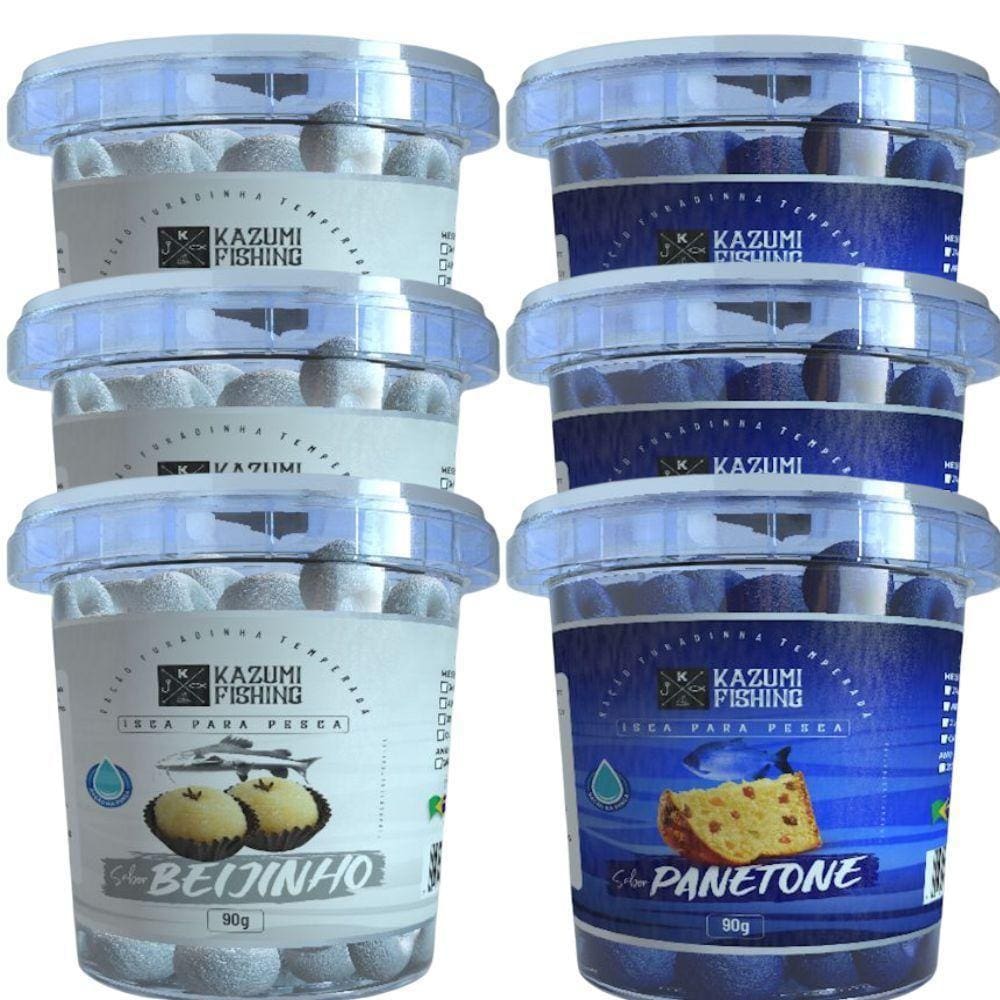 6 Ração Furadinha 90gr Pesca Essência Beijinho E Panetone