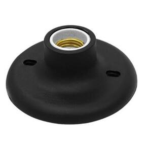 Plafon Soquete Porcelana Preto E27 100W Com Aditivo Anti-Uv
