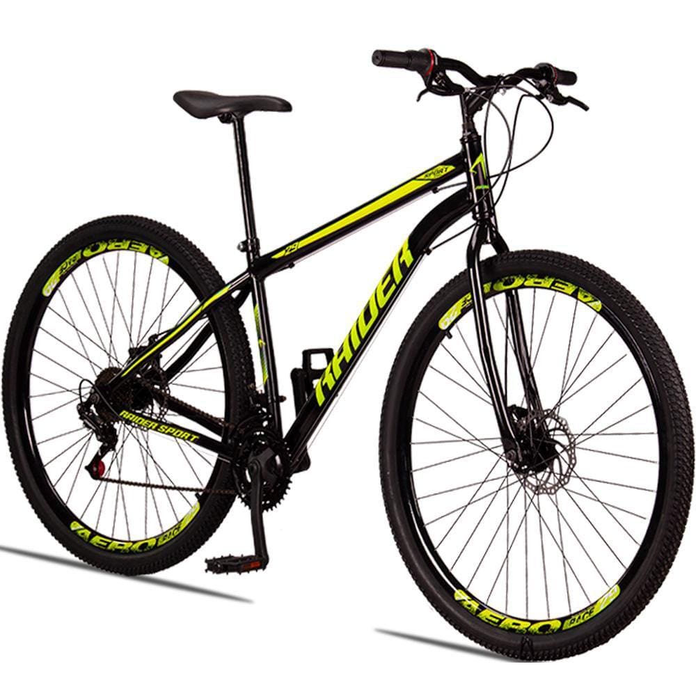 Bicicleta 29 Raider Sport Aço 21 Marchas Freio a Disco