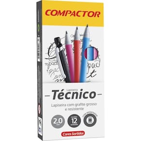 Lapiseira 2.0Mm Tecnico Nova Com Apontador Sort Ct Com 12