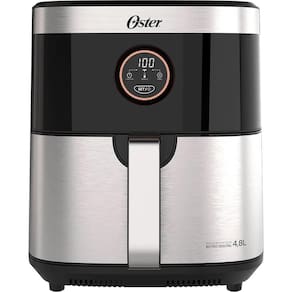 Fritadeira Elétrica Sem Óleo Oster 2 em 1 Preto Inox 4,8L OFRT660