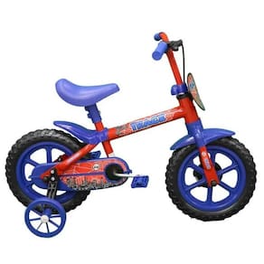 Bicicleta Bike Track Aro 12 Infantil Cor Vermelho Com Azul