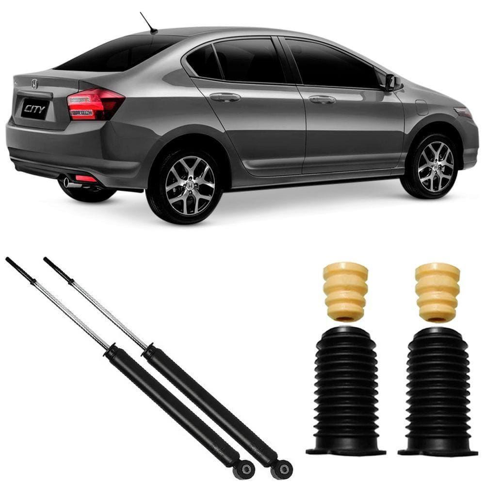 2 Amortecedor Honda City 2010 A 2014 Traseiro Kayaba E Kit