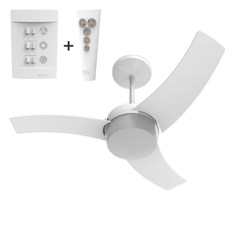 Ventilador Teto Aliseu Wave Branco Plus Com Controle Remoto E Parede 220V