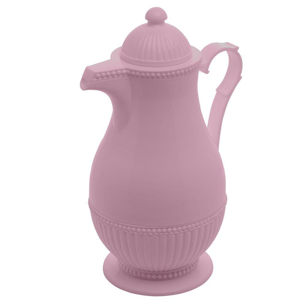 Garrafa Térmica Plástica Vintage Rosa 1 Litro Lyor