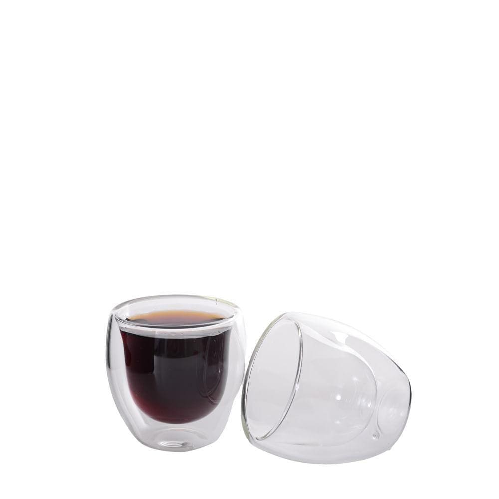 Caneca Vidro Duplo Doble 120 Ml 2Pcs - Wt
