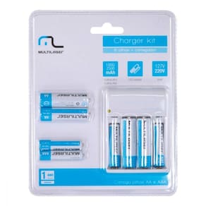 Carregador Com 4Pilhas Aa 2500 Mha E 4Pilhas Aaa 1000Mha Biv