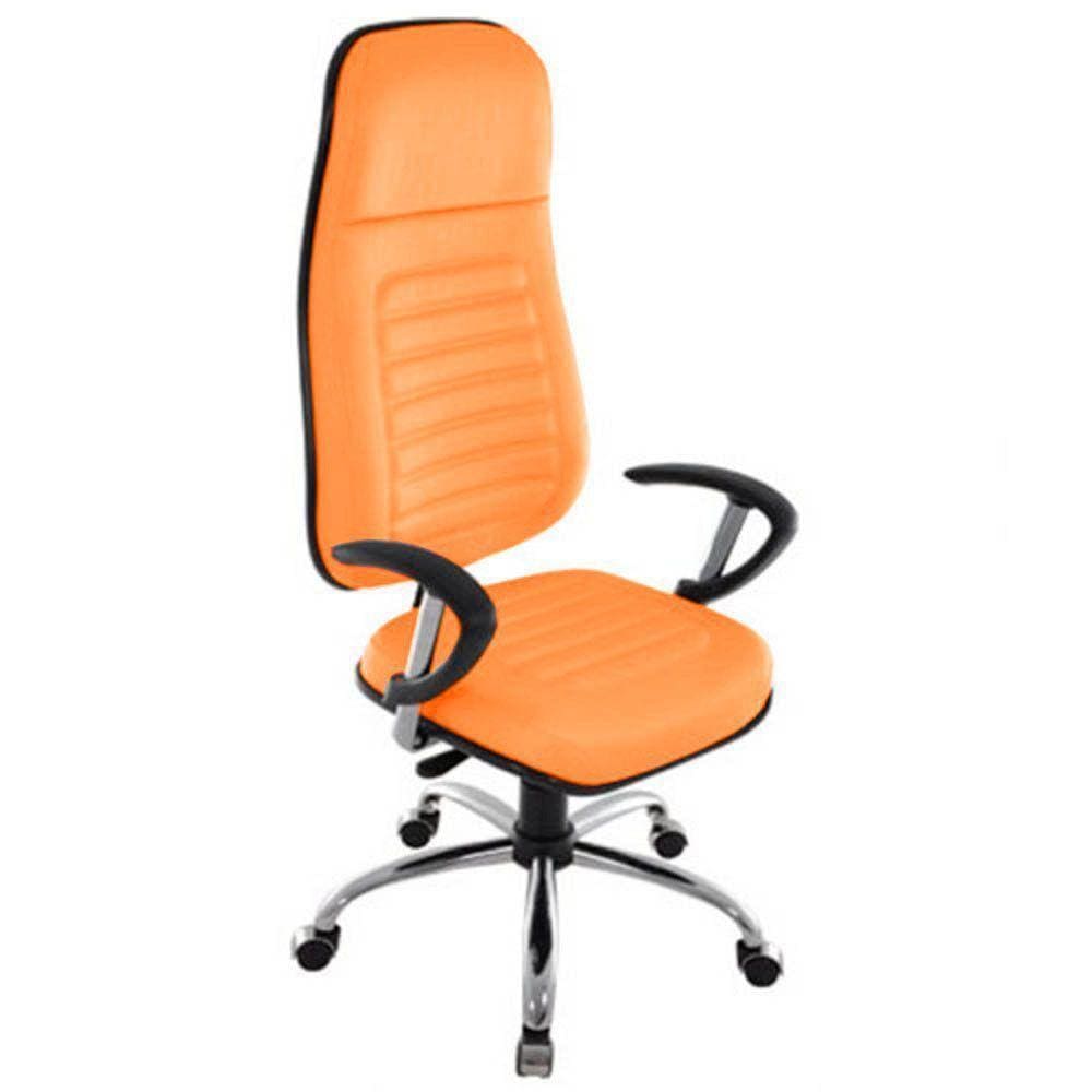 Cadeira Presidente Com Espaldar Alto Linha Blenda Laranja