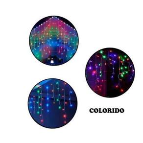 Cascata Pisca 400 Leds Coloridos 8 Funções 10M Tomada M/F