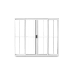 Janela de Correr Abertura Central Exclusiva 4 Folhas Grade Vidro Liso 100x120cm CRV Portas e Janelas Branco