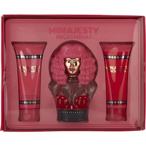 Cx De Presente Feminino Nicki Minaj Minajesty Nicki Minaj Eau De Parfum 100 Ml + Loção Corporal 100 Ml + Gel De Banho 100 Ml