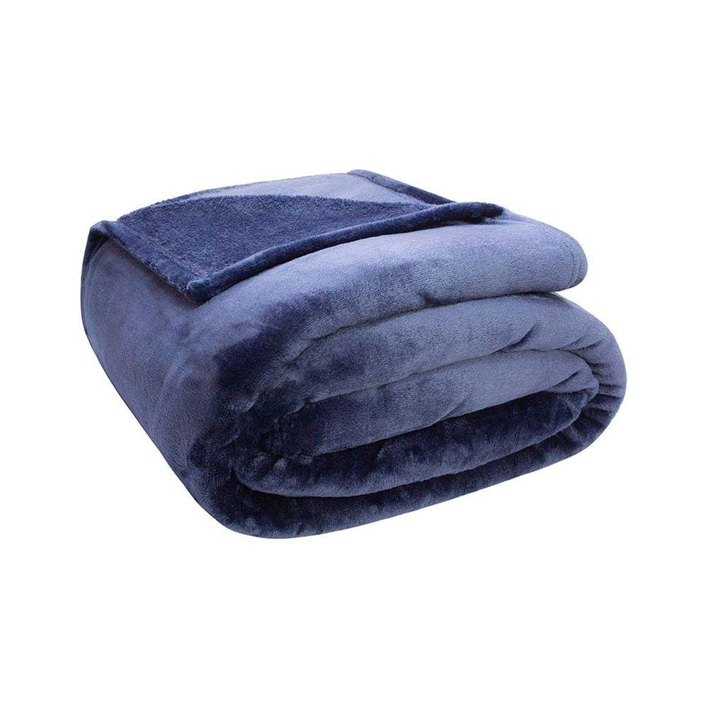Cobertor Velour 300g Casal 180x220 Microfibra Camesa Marinho
