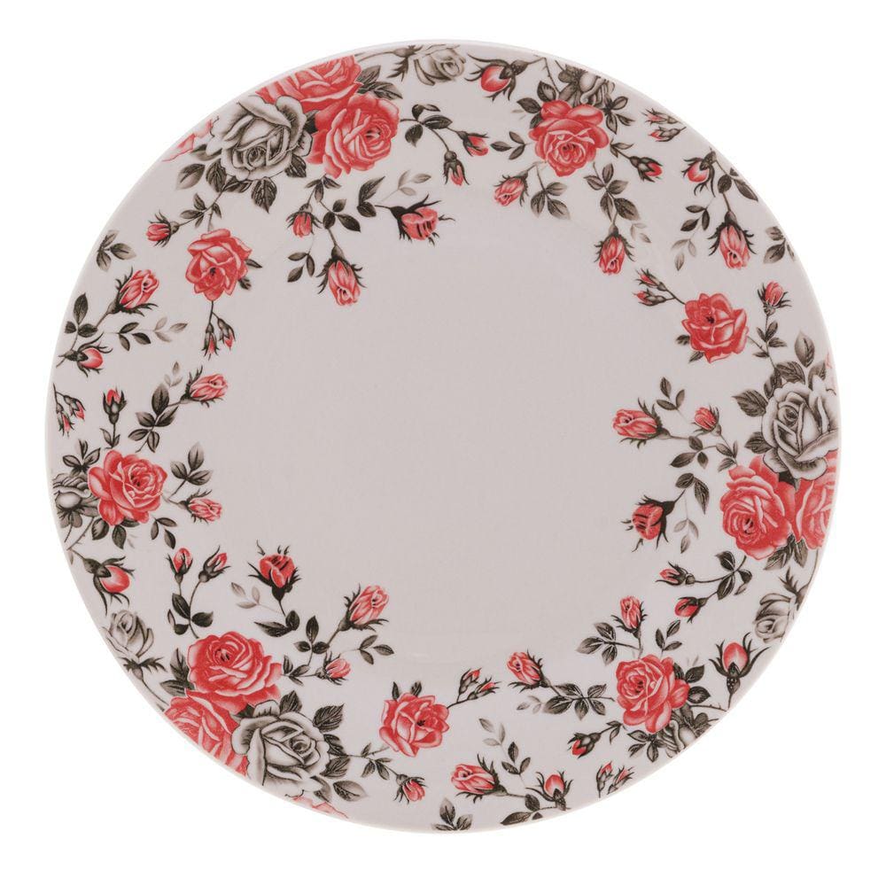 Prato Raso de Porcelana Pink Garden 27cm Lyor