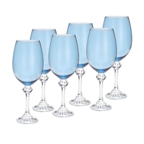 Cj 6 Taças de Cristal Para Vinho 450ml Elisa Island Paradise Bohemia