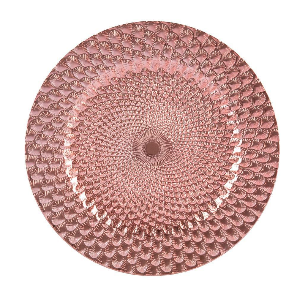 Sousplat de Plástico Rosé Gold 33cm Royal Decor