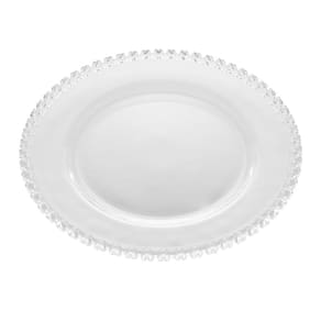 Prato Raso de Cristal Coração Transparente 28cm Lyor