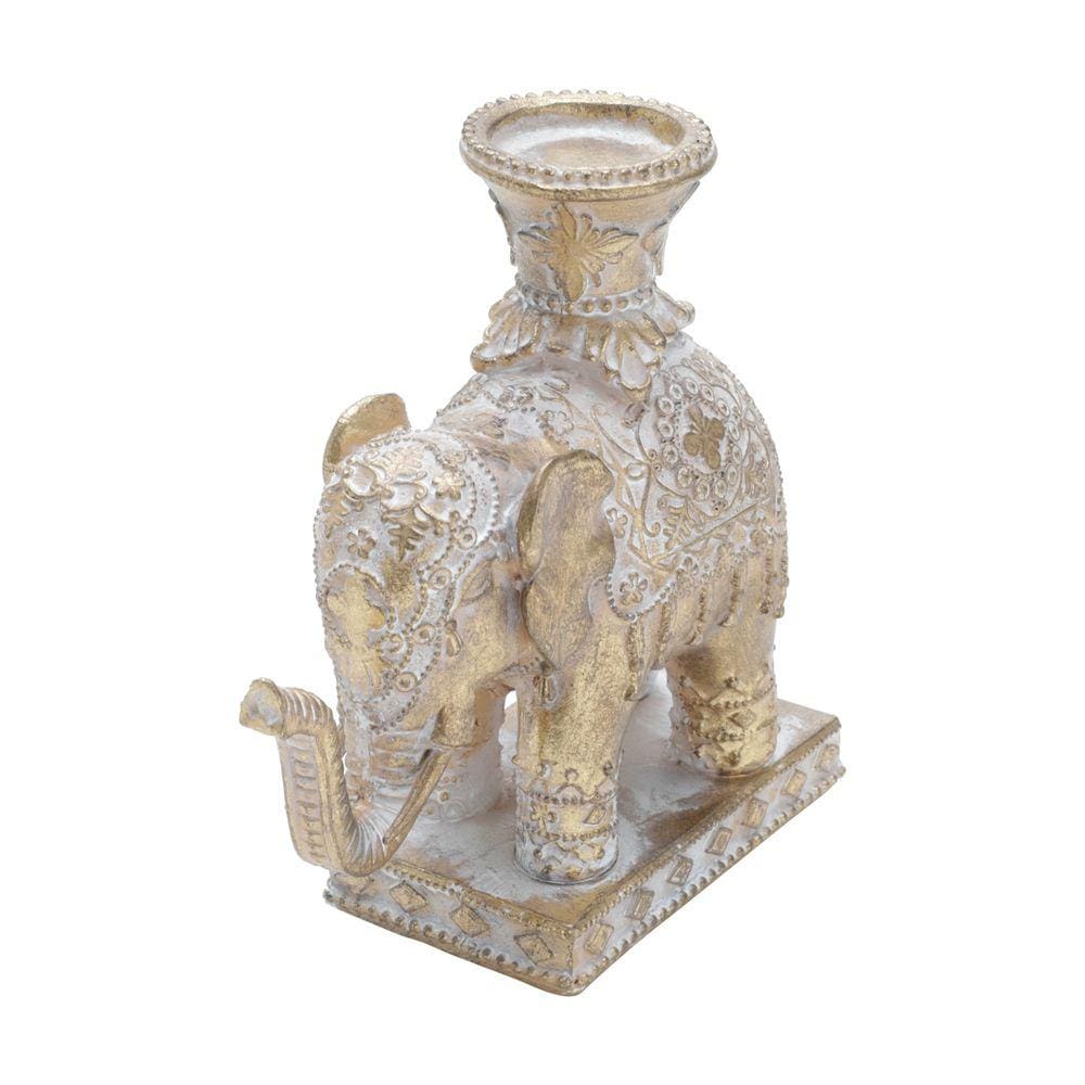 Porta Vela de Poliresina Elefante 16x17cm Royal Decor