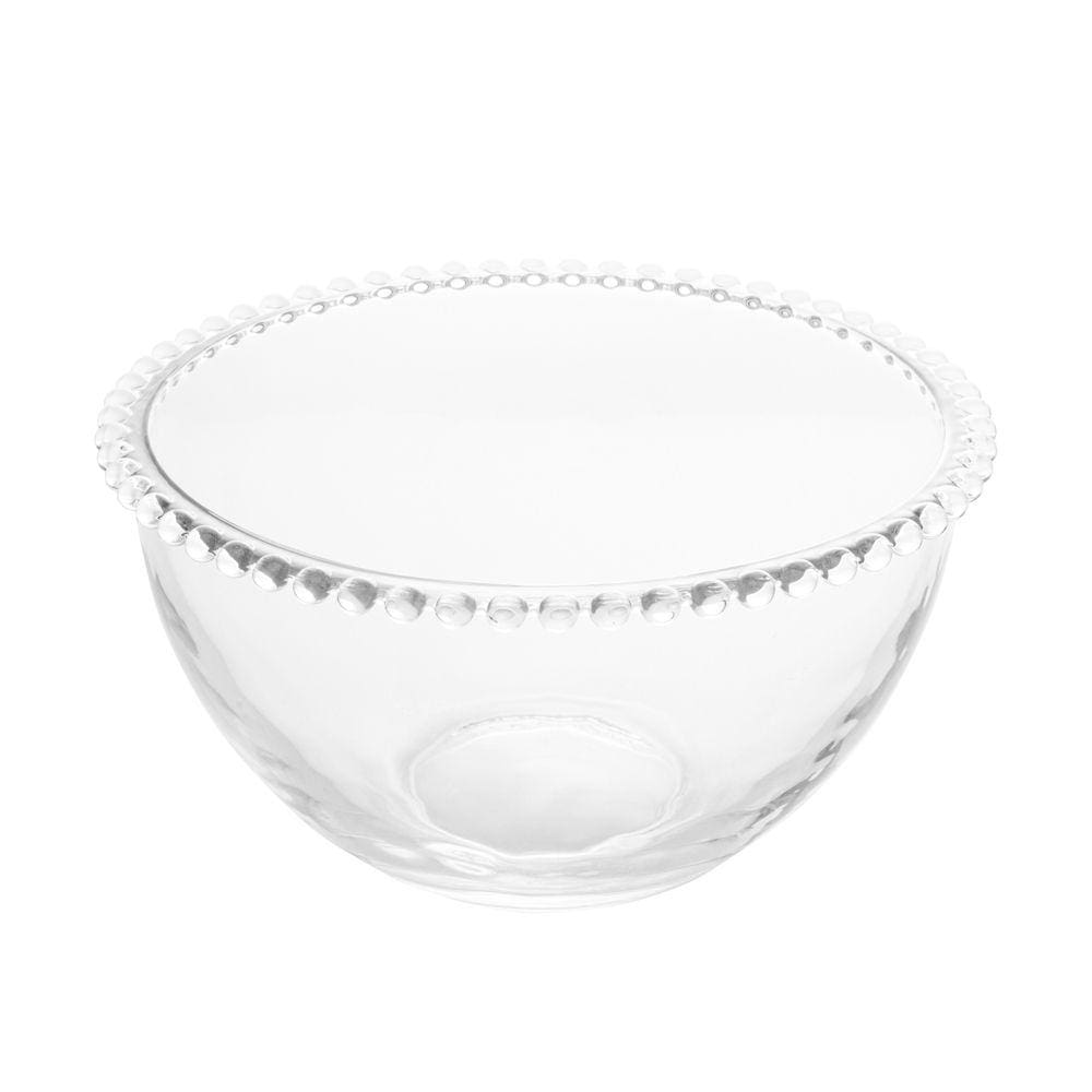 Saladeira de Cristal Pearl Bolinha Transparente 21cm Wolff