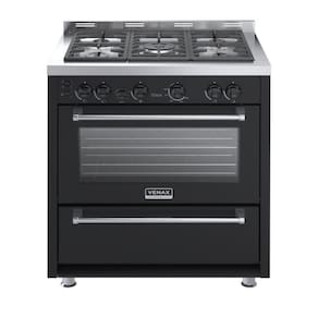 Fogao 5 Bocas Venax Temis Preto Gas Glp