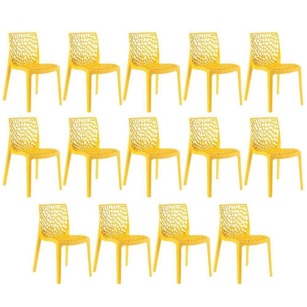 Kit 14 Cadeiras Gruvyer Amarelo