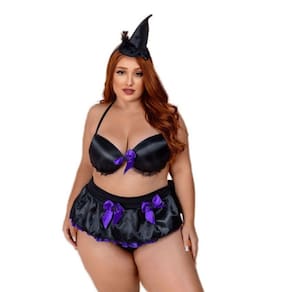 Fantasia De Halloween Plus Size Bruxa Feminina R69
