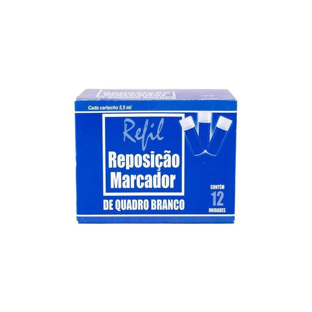 Refil Pincel Marcador Quadro Branco Vboard Master 12Un Azul