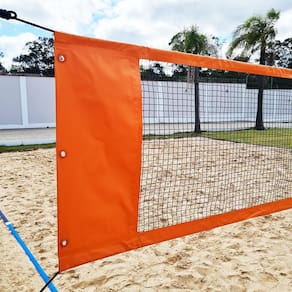 Rede Multiuso Zaka Volei Beach Futevolei com banda lateral Laranja 9,60m x 1m
