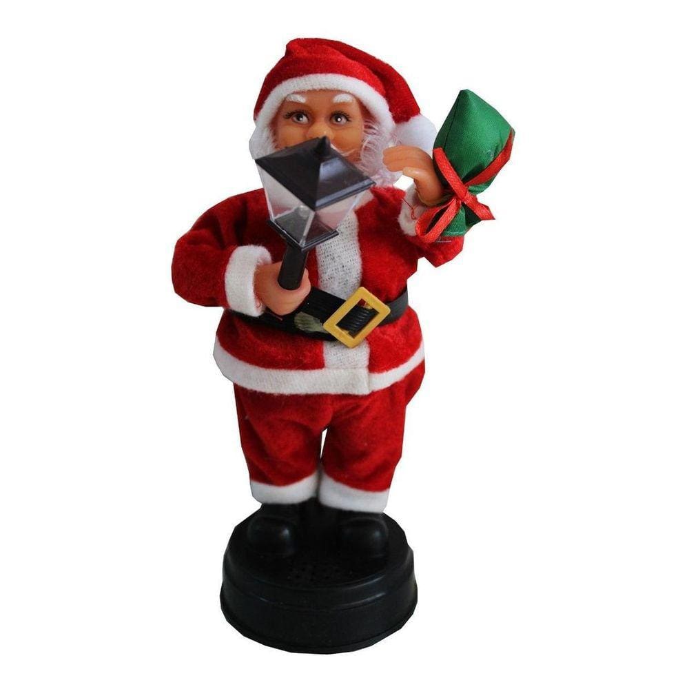 Papai Noel Musical Enfeite Natal Som E Movimento Grande 24Cm