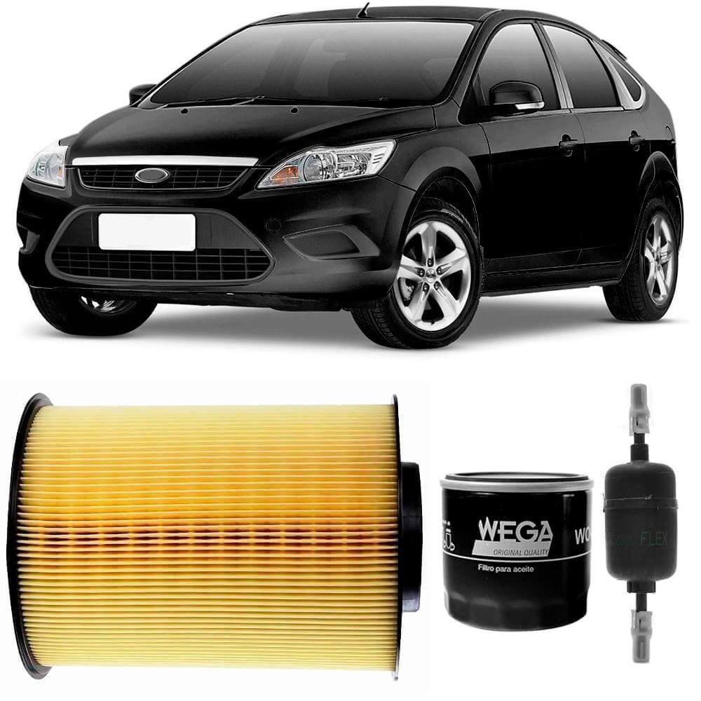 Kit Filtro Ar Óleo Combust Focus 1.6 2.0 2009 A 2018 Flex