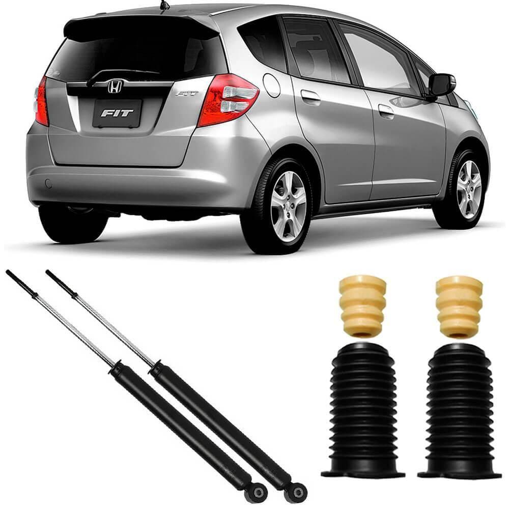 2 Amortecedor Honda Fit 2009 A 2014 Traseiro Kayaba E Kit
