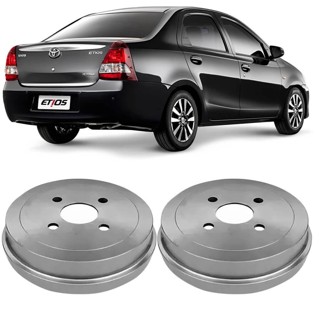 Par Tambor Freio Etios Yaris Traseiro Sem Cubo Hipper Freios