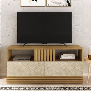 Rack para TV até 42 Polegadas 2 Gavetas R1479 136cm Tecnomobili Marroml/Palha