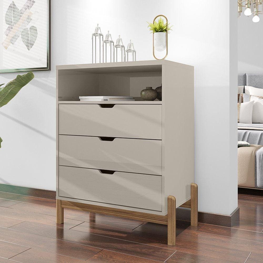 Cômoda 3 Gavetas 77x96cm Antares Casa D Off White