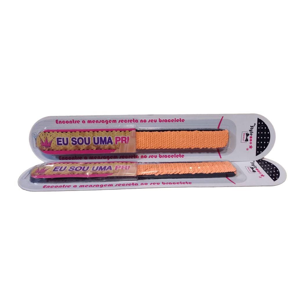 Pulseira - Meu Estilo Magico - Bracelete Com Frase - Laranja MULTIKIDS