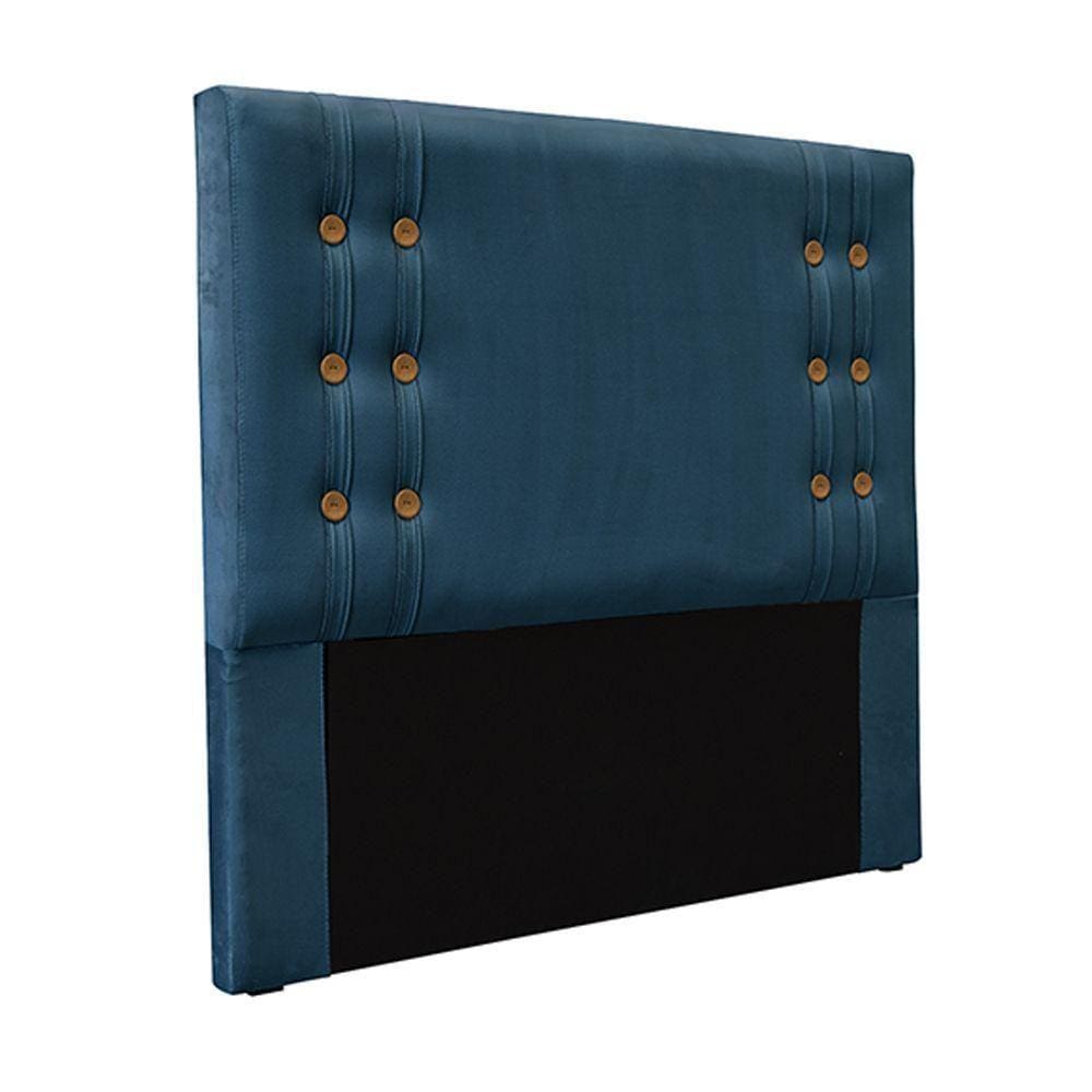 Cabeceira King Size 1,95m Kors Veludo Azul Gran Belo