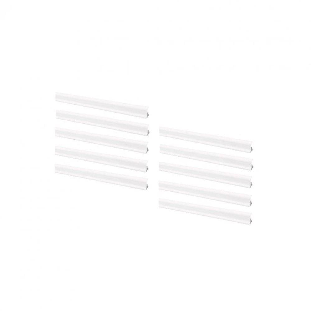 Kit 10 Barras Rodapé Poliestireno 6cm GART FL3 Barra com 2,44m Branco