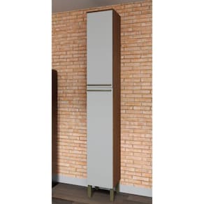 Paneleiro 2 Portas 4 Prateleiras 100% MDF Itália Espresso Móveis Castanho/Branco