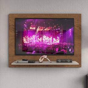 Painel para TV até 42 Polegadas 108cm 1 Prateleira Florence Zanzini Marrom/Off White