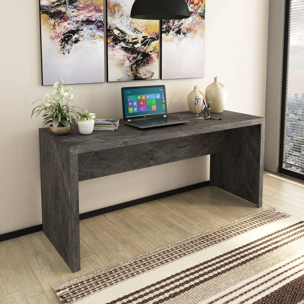 Mesa para Escritório 74,5x163cm Me4109 Tecno Mobili Mármore Lunar