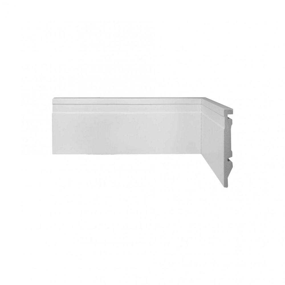 Rodapé Scandian Poliestireno com Friso Scandian 15mmx10cm Metro Linear - caixa com 2,4 m - Branco