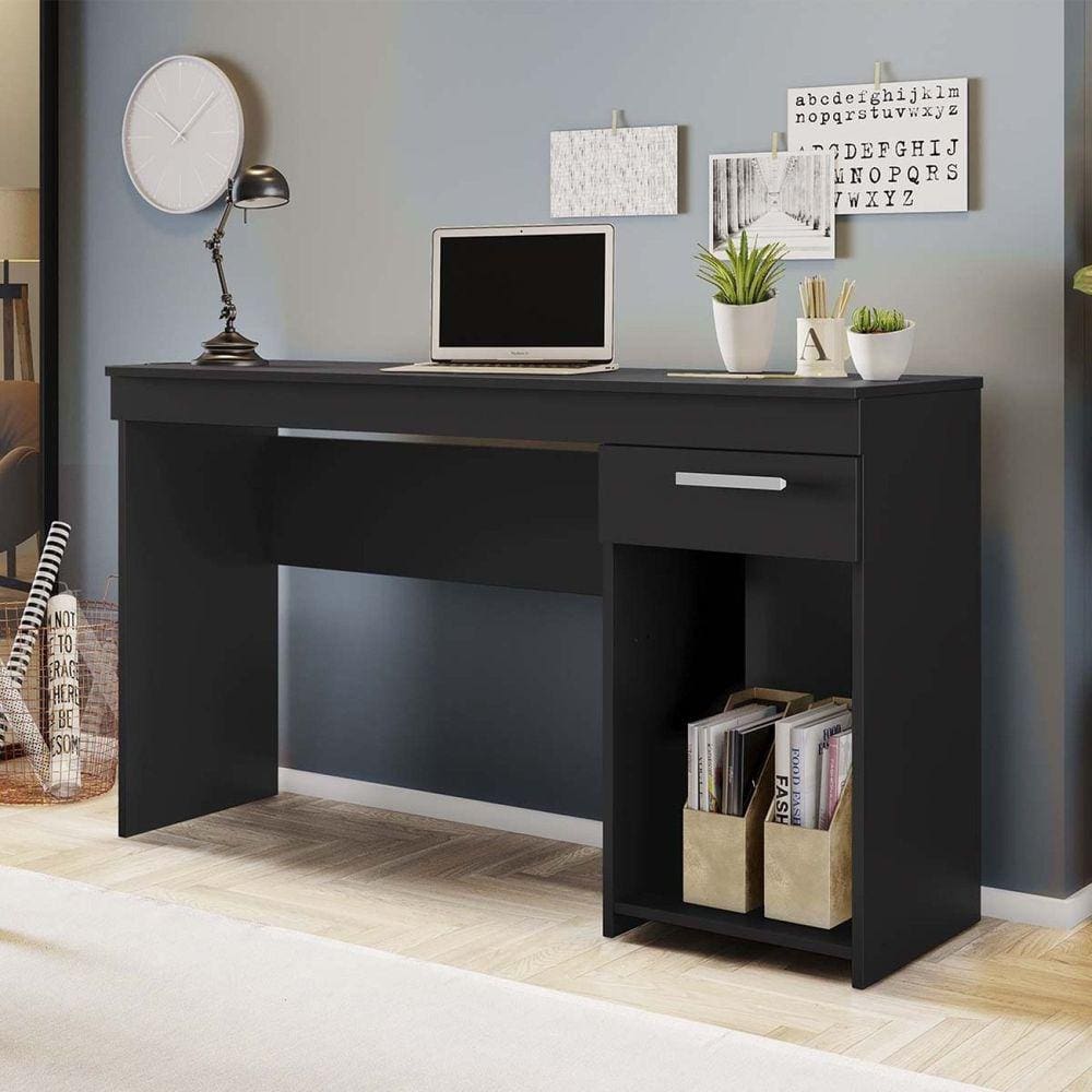 Mesa de Escritório 108cm 1 Gaveta Office NT 2070 Notável Móveis Preto Tx
