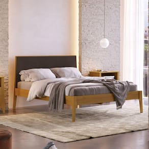 Cama de Casal Madeira Maciça Frank Artemobili Marrom