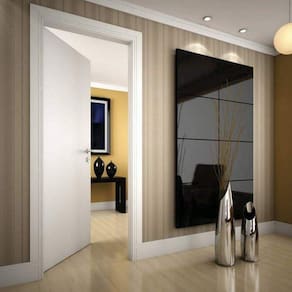 Kit Porta de Madeira Lisa Laqueada 210cmx80cm Moldufama Esquerda Branco