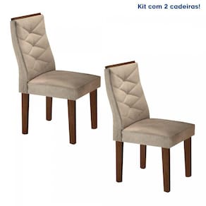 Conjunto 2 Cadeiras para Sala de Jantar Germany Espresso Móveis Chocolate