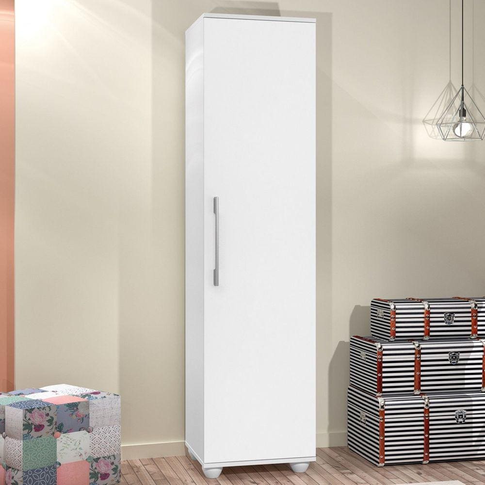 Armário Multiuso 1 Porta 5 Prateleiras Sofia J&A Móveis Branco